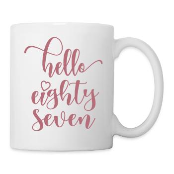 Bonjour Eighty Seven Mignon anniversaire de 87 ans - Mug blanc - blanc - Droite