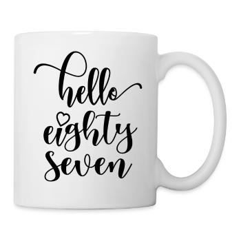 Bonjour Eighty Seven Mignon anniversaire de 87 ans - Mug blanc - blanc - Droite