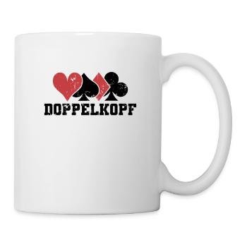 Doppelkopf Kartenspiel Damen und Buben - Tasse - Weiß - Rechts