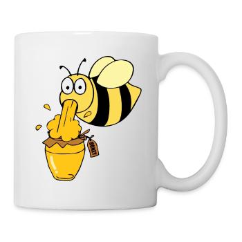 Honigtopf Honigdealer Hobbyimker Biene Bienenflüs - Tasse - Weiß - Rechts