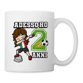 Football Girl C’est mon 2 anniversaire italien - Mug blanc - blanc - Droite