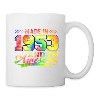 Fabriqué en 1953 et je suis génial Tie Dye coloré - Mug blanc - blanc - Droite