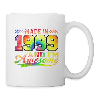 Fabriqué en 1999 et je suis génial Tie Dye coloré - Mug blanc - blanc - Droite