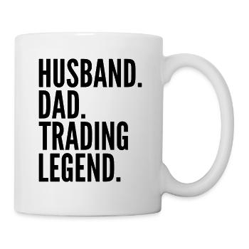 Husband Dad Trading Legend Funny Trader Quote - Mug - white - Right