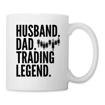 Husband Dad Trading Legend Funny Trader Quote - Mug - white - Right