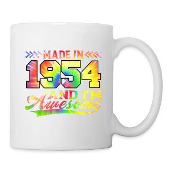 Made In 1954 And I Am Awesome Tie Dye Colorful - Mug - white - Right