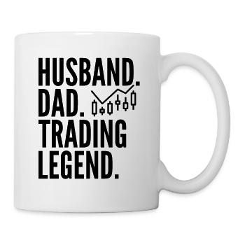 Husband Dad Trading Legend Funny Trader Quote - Mug - white - Right