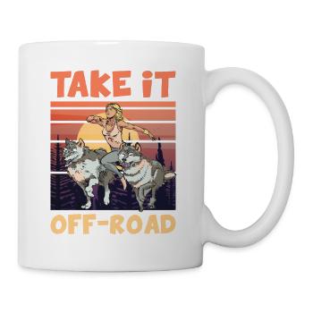 Take it OFF-ROAD Trailrunning Wolfpack - Mug - white - Right