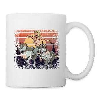 Trail Running Girl avec Wolves Sunset - Mug blanc - blanc - Droite