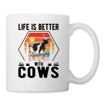 Life is better with Cows Cow Cattle Breeder - Mug - white - Right