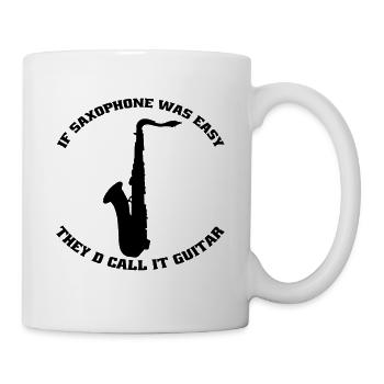 Saxophone Saxophone Music Instrument Saxophonist - Mug - white - Right