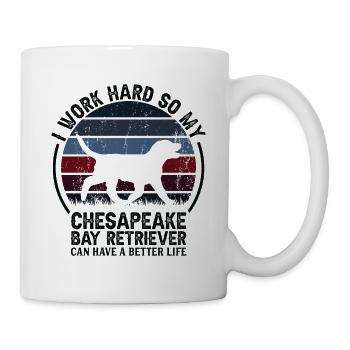 Arbeit Hart Arbeiten - Retro Cavalier - Tasse - Weiß - Rechts