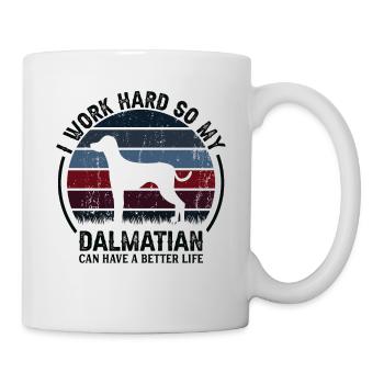Travaillez dur - Retro Dalmatian - Mug blanc - blanc - Droite
