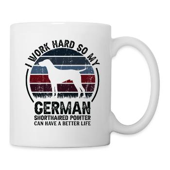 Travail acharné - Retro German Pointer - Mug blanc - blanc - Droite