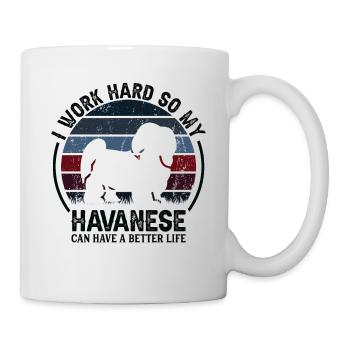 Travail acharné - Retro Havanese - Mug blanc - blanc - Droite