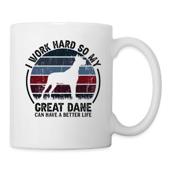 Travaillez dur - Retro Great Dane - Mug blanc - blanc - Droite