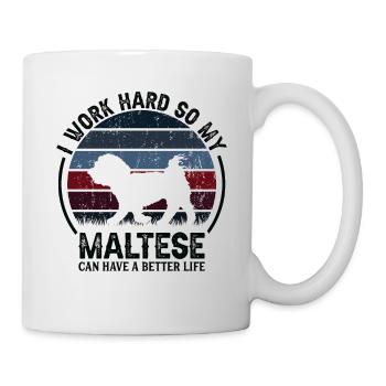 Hard Work - Retro -Malteser - Mug - white - Right