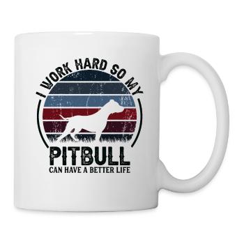 Travaillez dur - Retro Pitbull - Mug blanc - blanc - Droite