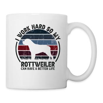 Hard Work - Retro Rottweiler - Mug - white - Right