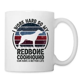 Travailler dur - Retro Redbone Coonhound - Mug blanc - blanc - Droite