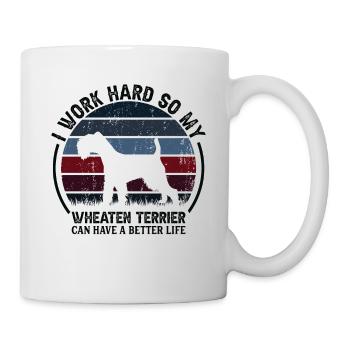 Work Hard - Retro Wheaten Terrier - Mug - white - Right