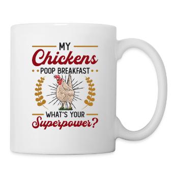Mes poules font caca le petit déjeuner. - Mug blanc - blanc - Droite