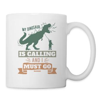 Mon dinosaure appelle et je dois partir - Mug blanc - blanc - Droite