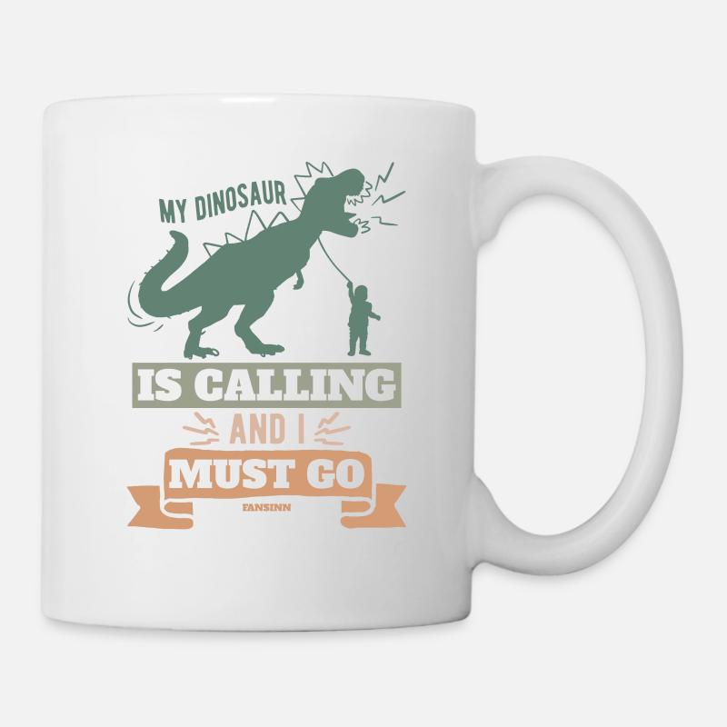 Mon dinosaure appelle et je dois partir - Mug blanc - blanc