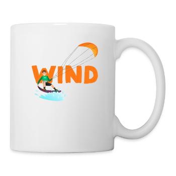 Going Where The Wind Blows Funny Kiteboarding - Tasse - Weiß - Rechts