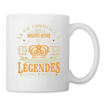 75 Ans 1948 Joyeux Anniversaire Vintage Perfection - Mug blanc - blanc - Droite