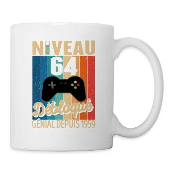 64 Ans 1959 Anniversaire Cadeau Citation Gamer - Mug blanc - blanc - Droite