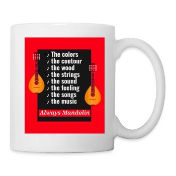 Mandolin: sound wood strings contour feeling music - Tasse - Weiß - Rechts