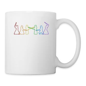 Kendo LGBT Rainbow Kenjutsu Kata Shinai Samurai - Tasse - Weiß - Rechts