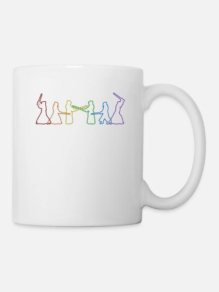 Kendo LGBT Rainbow Kenjutsu Kata Shinai Samurai - Tasse - Weiß