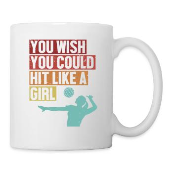Hit like a Girl Player Coach Team Trainer - Mug - white - Right