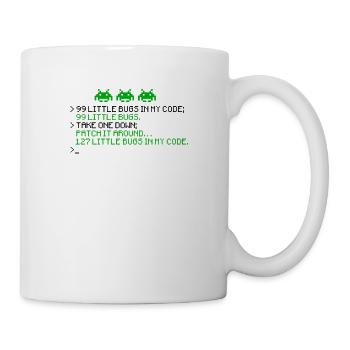 99 petits bugs dans mon code 99 petits bugs en prennent un - Mug blanc - blanc - Droite
