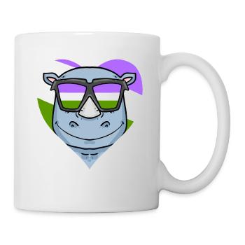 Rhinocéros Genderqueer - Mug blanc - blanc - Droite