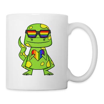 LGBT Animal Dinosaur Rainbow Heart - Mug - white - Right
