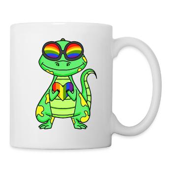 LGBT Animal Dinosaur Rainbow Heart - Mug - white - Right