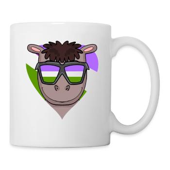 Genderqueer Cœur de cheval - Mug blanc - blanc - Droite