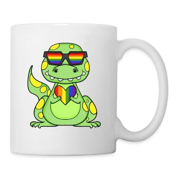 LGBT Animal Dinosaur Rainbow Heart - Mug - white - Right