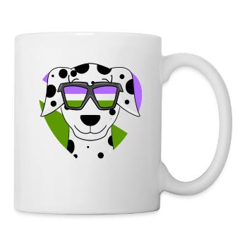 Genderqueer Chien Lgbt Dalmatien - Mug blanc - blanc - Droite