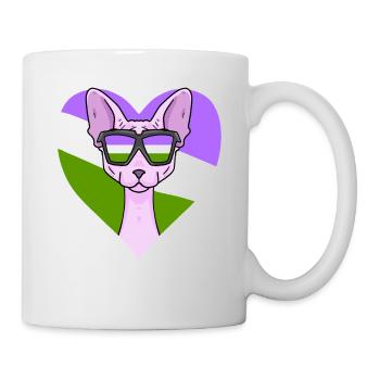 Genderqueer Lgbt Chat Sphynx - Mug blanc - blanc - Droite