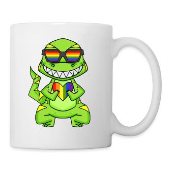 LGBT Animal Dinosaur Rainbow Heart - Mug - white - Right