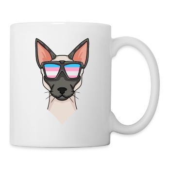 Transgender Transsexuell Siamkatze Katze Geschenk - Tasse - Weiß - Rechts