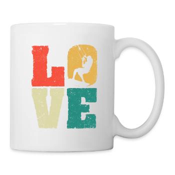 Retro Liebe Kitesurfen Liebhaber Kiteboarding Kite - Tasse - Weiß - Rechts