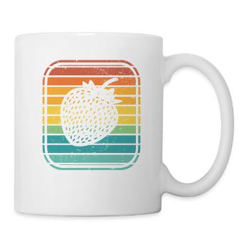 Strawberry Fruit Lover Retro Healthy Gift idea - Mug - white - Right