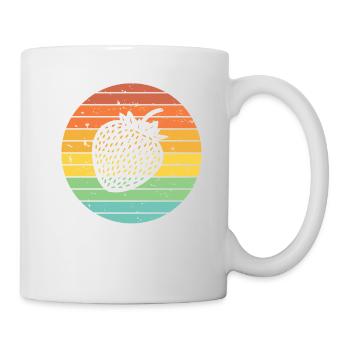 Strawberry Fruit Lover Retro Healthy Gift idea - Tasse - Weiß - Rechts