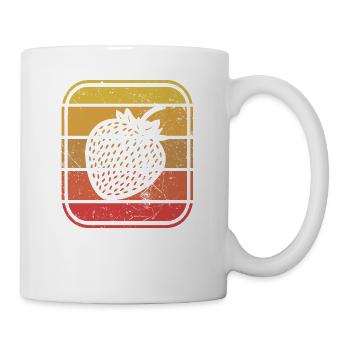 Strawberry Fruit Lover Retro Healthy Gift idea - Tasse - Weiß - Rechts