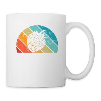 Strawberry Fruit Lover Retro Healthy Gift idea - Tasse - Weiß - Rechts